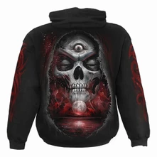 Unisex Pullover Hoodie: Third Eye Awakening (Black) (Back & Sleeve Print) thumbnail