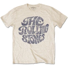 The Rolling Stones, Tričko Vintage 1970s Logo, Unisex, Natural