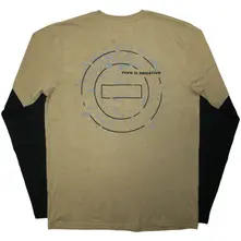 Unisex 2 In 1 Layered Long Sleeve T-Shirt: Tree (Black & Green) (Back Print) thumbnail