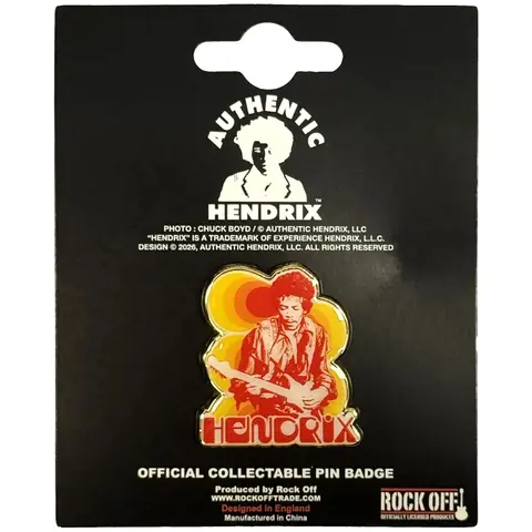 Pin Badge: Jimi & Guitar