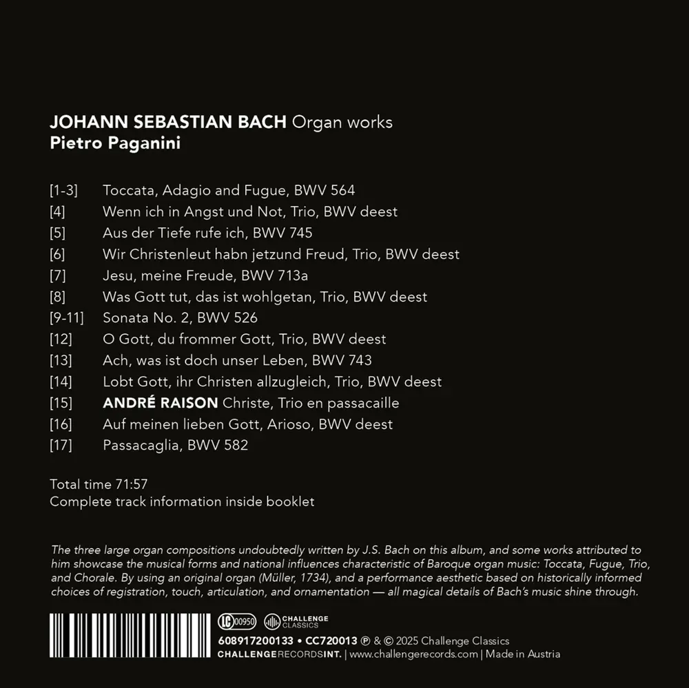 J.S. BACH: ACH, WAS IST DOCH UNSER LEBEN? - ORGAN WORKS