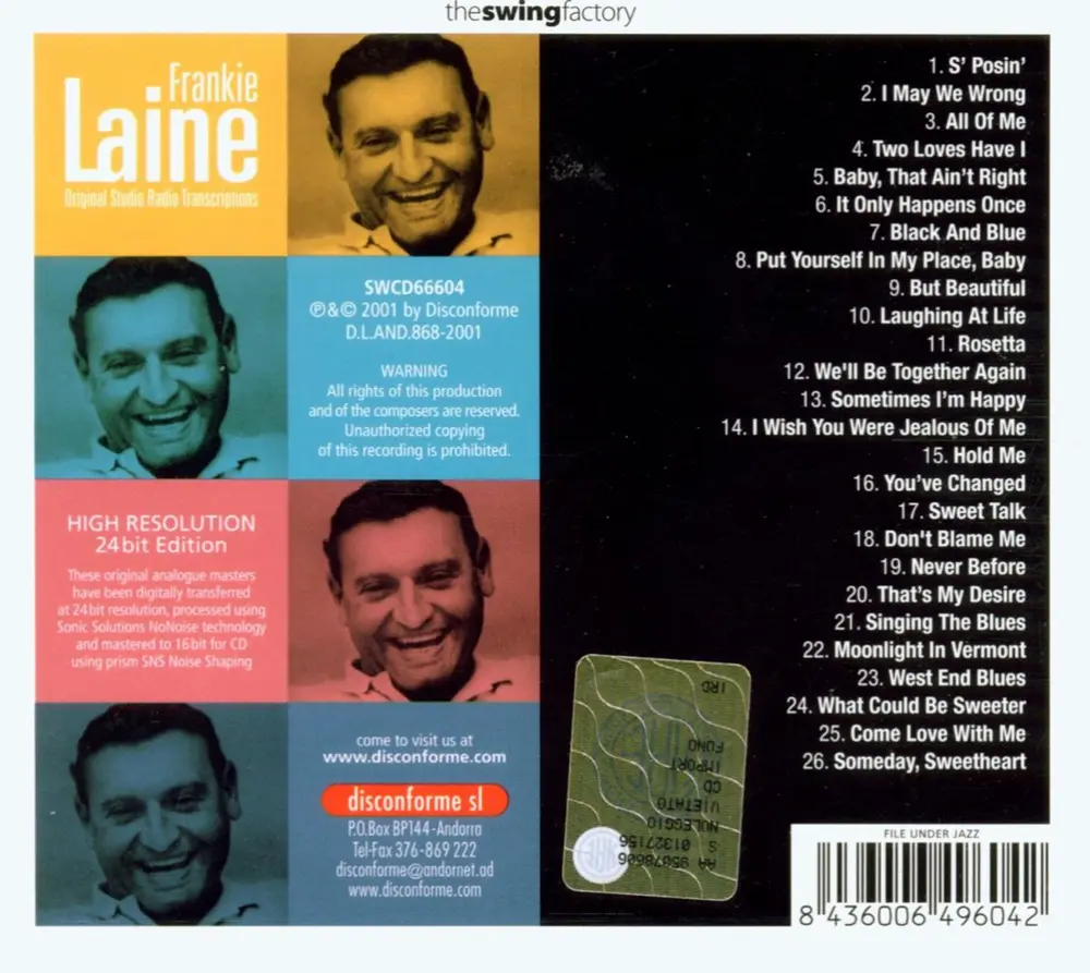 Frankie Laine – ORIGINAL STUDIO RADIO... (CD)