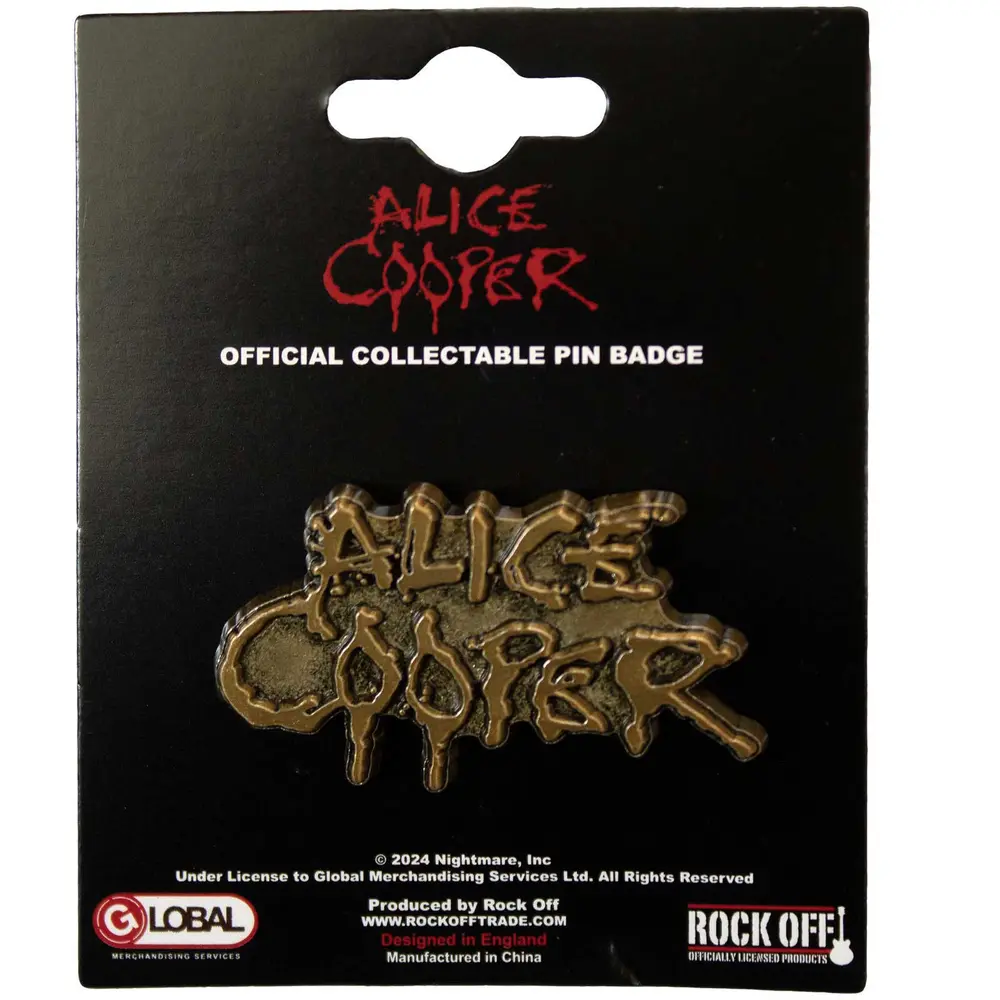 Alice Cooper – Dripping Logo Gold (Odznak)
