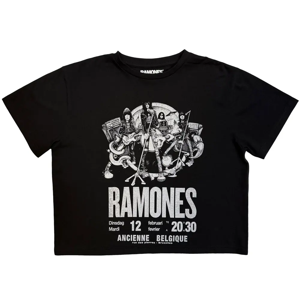 Ladies Crop Top: Belgique (Black)