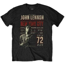 John Lennon, Tričko NYC '72, Unisex, Čierna