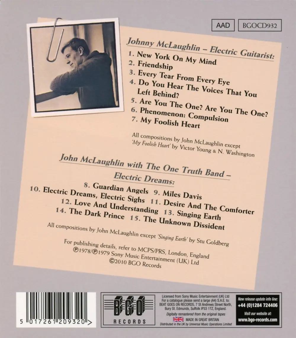 John McLaughlin – ELECTRIC GUITARIST /ELECTRIC DREAMS (CD)