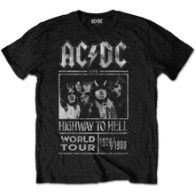 AC/DC, Tričko Highway to Hell World Tour 1979/1980, Unisex, Čierna