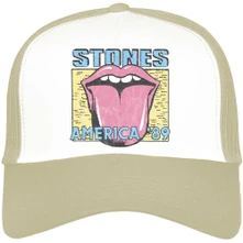 The Rolling Stones, Šiltovka America '89 Tour Map, Unisex, Biela