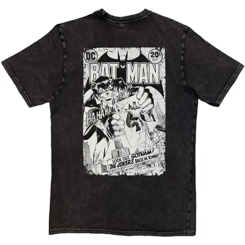 Tričko Joker Look Out Gotham! (Čierna, Stone Wash T-Shirt), Unisex, Čierna