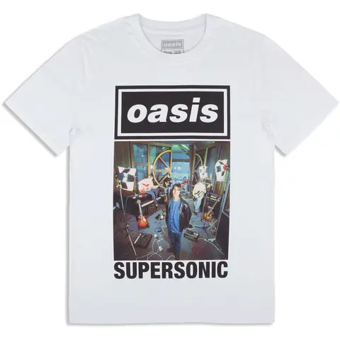 Unisex T-Shirt: Supersonic Single Cover (White) (Ex-Tour)