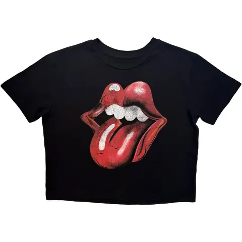 Ladies Crop Top: New Tongue (Black)