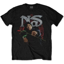 Nas, Tričko Red Rose, Unisex, Čierna