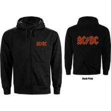 AC/DC, Mikina na zips Logo, Unisex, Čierna