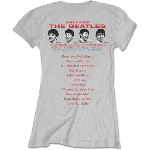 The Beatles – Tričko Candlestick Park (Šedá, Dámske), Žena, Šedá