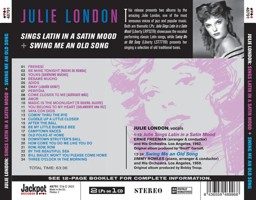 Julie London – SINGS LATIN IN A SATIN MOOD + SWING ME AN OLD SONG (CD)