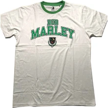 Bob Marley, Tričko Collegiate Crest, Unisex, Biela