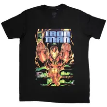 Iron Man Fist Comic Cover (Nero) (Maglietta)