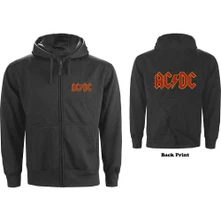 AC/DC, Mikina na zips Logo, Unisex, Šedá