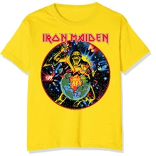 Iron Maiden, Tričko World Piece Tour Circle, Unisex, Žltá