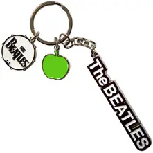 The Beatles – Text Logo Drop T Drum & Apple Charms (Kľúčenka)