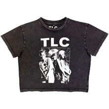 Croptop Ladies Stone Wash Crop Top: Mono Group Photo (Charcoal Grey)