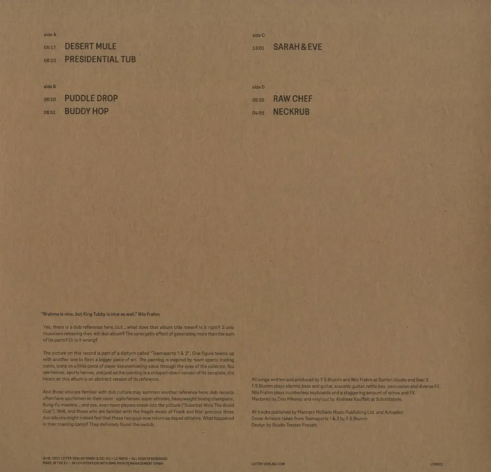 F.S. Blumm & Nils Frahm – 2X1=4 (Vinyl)
