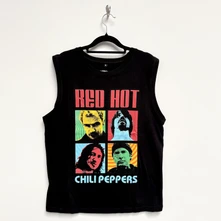 Red hot chili peppers, Tielko Portrait Photos, Unisex, Čierna