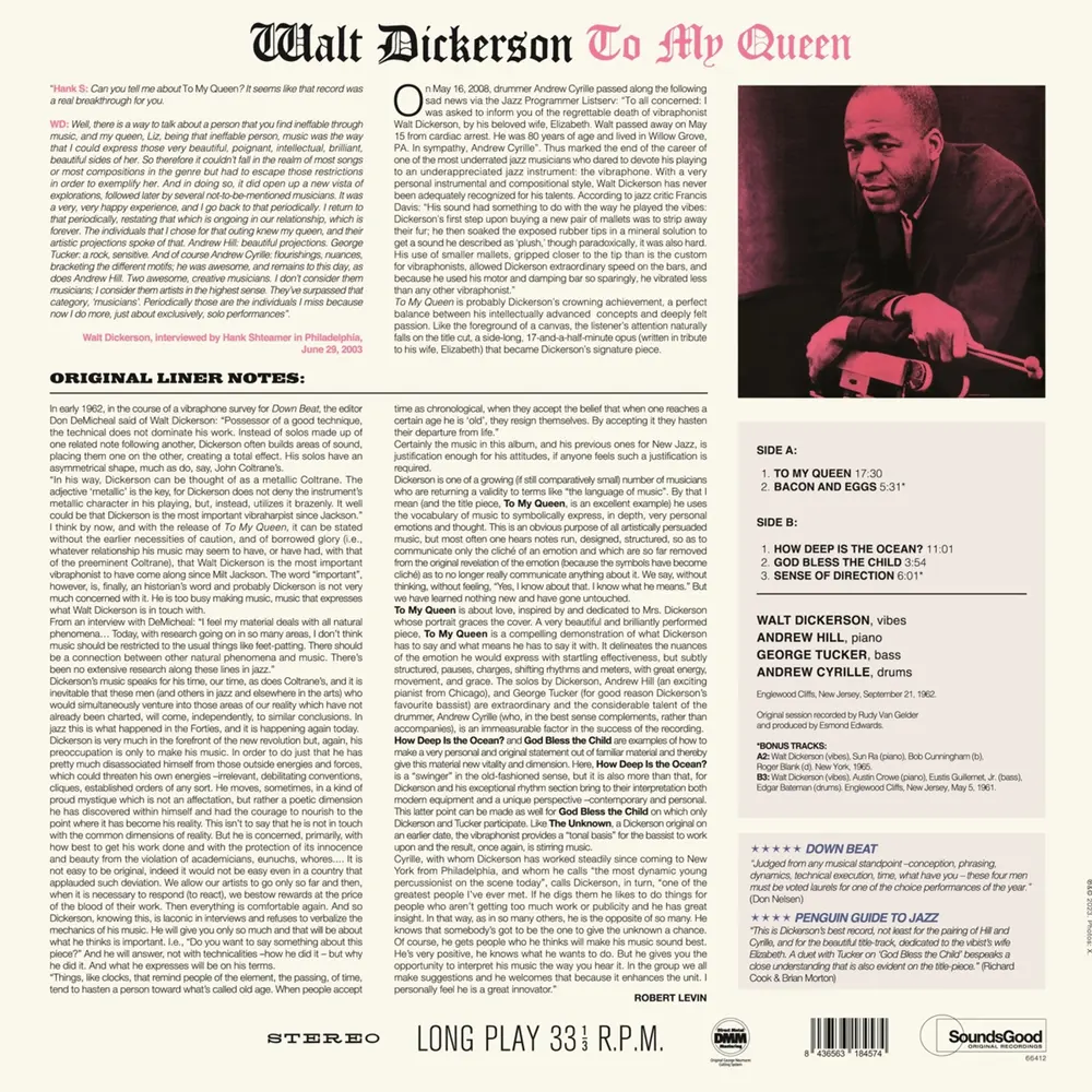 Walt Dickerson – DICKERSON, WALT - TO MY QUEEN (Vinyl)