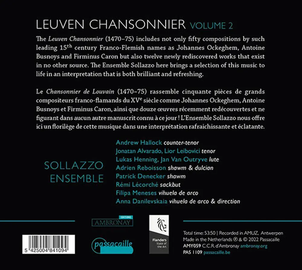 LEUVEN CHANSONNIER VOL. 2 - OU BEAU CHASTEL