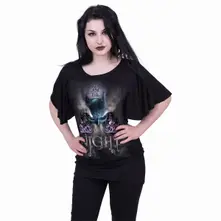 Ladies Latin Boatneck Top: Batman I am the Night (Black) thumbnail