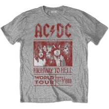 AC/DC, Tričko Highway to Hell World Tour 1979/1980, Unisex, Šedá