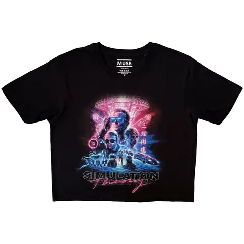 Ladies Crop Top: Simulation Theory (Black)