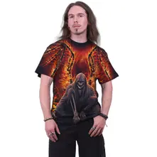 Unisex T-Shirt: Flaming Death (Black) (All Over Print) thumbnail