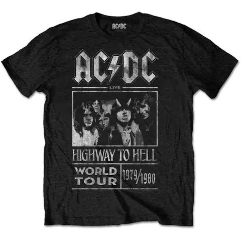 AC/DC – Tričko Highway to Hell World Tour 1979/1980 (Čierna), Unisex, Čierna