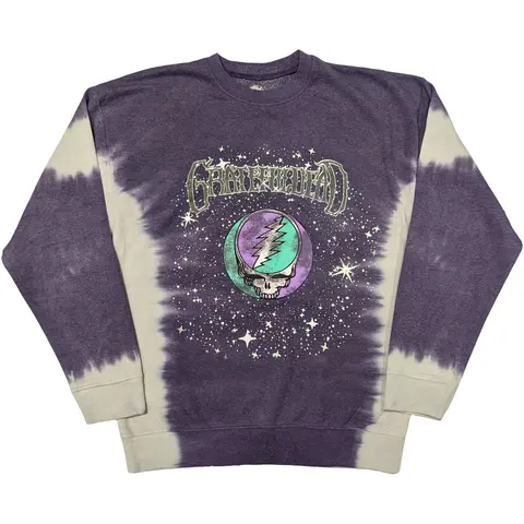 Unisex Dip Dye Sweatshirt: Cosmic Stealie (Wash Collection) (Purple)