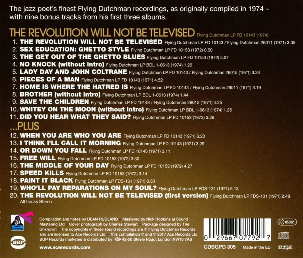 The Revolution Will Not Be Televised...Plus