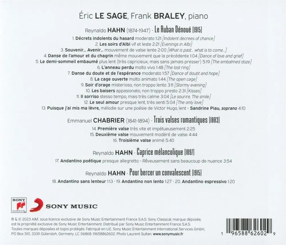Frank Braley & Eric Le Sage – Le Ruban Dénoué - Valses (CD)