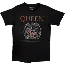 Queen – Budapest Iconic Poster Crest (Čierna) (Tričko)