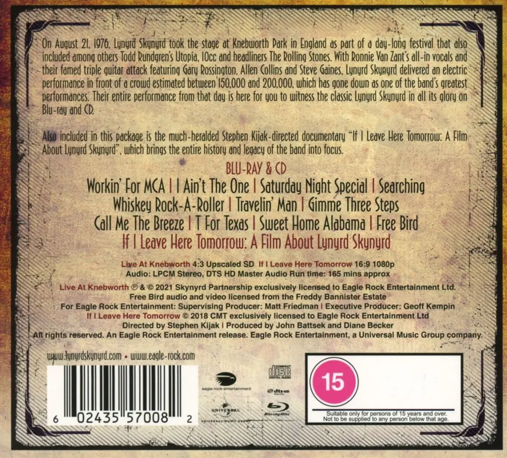 Lynyrd Skynyrd – LIVE AT KNEBWORTH '76/CD (Blu-ray)