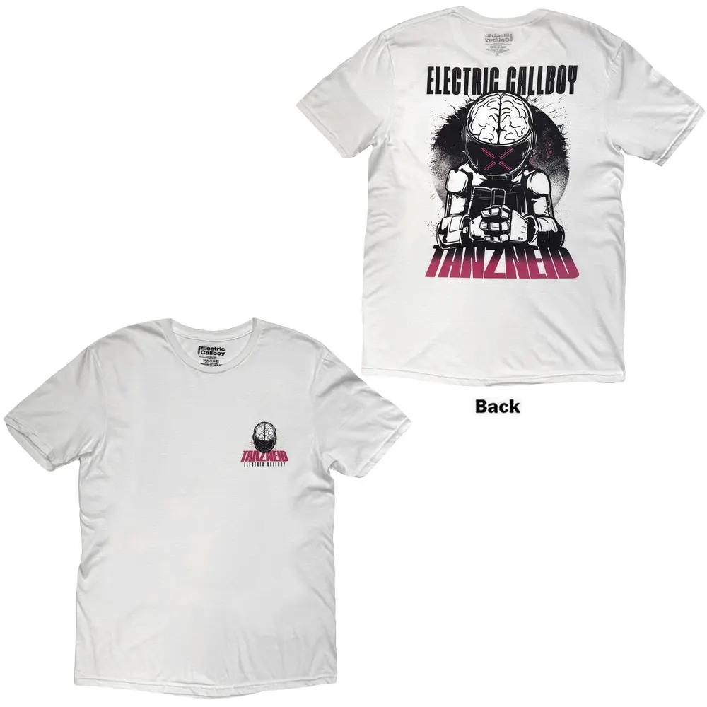 Unisex T-Shirt: Tanzneid Robot (White) (Back Print)