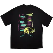 Unisex Oversized Boxy T-Shirt: Beach Party Tour '86 (Black) (Back Print) thumbnail