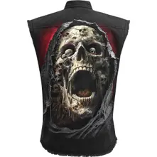Unisex Worker Shirt: Screaming Death (Black) (Back Print) thumbnail