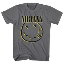 Nirvana, Tričko Inverse Smiley, Unisex, Šedá