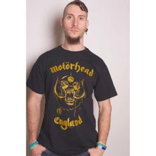 Motörhead, Tričko England Classic Gold, Unisex, Čierna