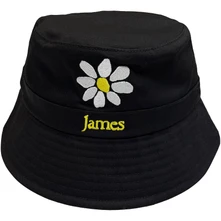 Klobúk Unisex Bucket Hat: Yellow Logo White Daisy (Black)