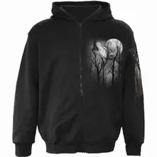 Spiral, Mikina na zips Forest Wolf, Unisex, Čierna