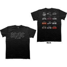 AC/DC, Tričko Logo History, Unisex, Čierna