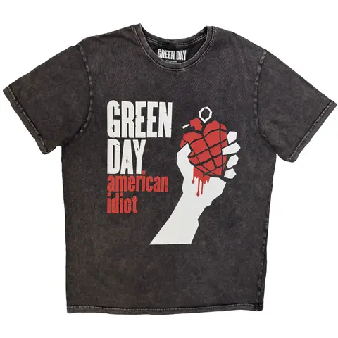Unisex Stone Wash T-Shirt: American Idiot (Charcoal Grey)