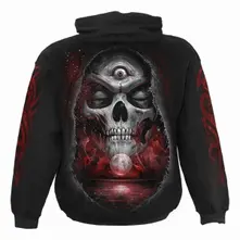 Unisex Pullover Hoodie: Third Eye Awakening (Black) (Back & Sleeve Print) thumbnail
