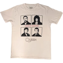 Queen, Tričko Face It Alone Squares, Unisex, Natural